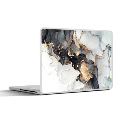 Produktbild von MuchoWow® Laptop Aufkleber Sticker Cover Marmor - Schwarz - Weiß - Gold - Luxus - Abstrakt 30x22 cm - Laptop-Sticker