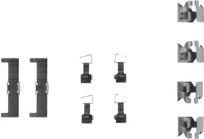 Image de Kit d'accessoires A.B.S. 1034Q pour plaquettes de frein à disque avant, compatible avec les modèles TOYOTA STARLET (P7), STARLET (KP6), Starlet Kombi (KP6) et TERCEL (L1, L2), ainsi que la berline Tercel II