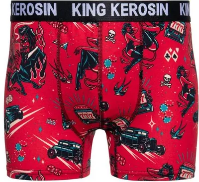 Immagine prodotto di King Kerosin Boxershort Herren Rockabilly Devil Boxershort rot S