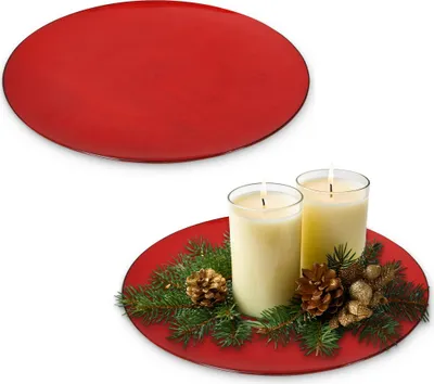 Produktbild von Deko-Teller 47 cm 2er Set in rot-schwarz für drinnen & draußen