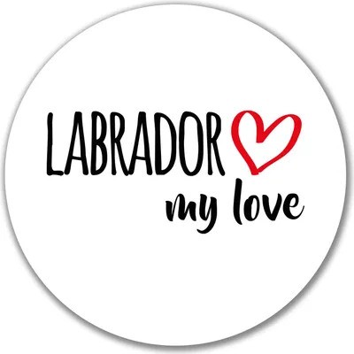 Produktbild von Huuraa Aufkleber Labrador my love 10cm rund Sticker Geschenkidee