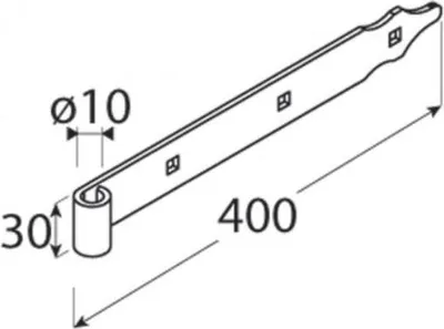 Obrázek produktu pro Závěs okenice, rovný, zaoblený konec 400 mm černý dekorativní