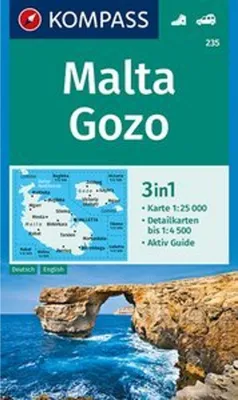 Obrázek produktu pro Malta, Gozo 1:25 000 / turistická mapa KOMPASS 235