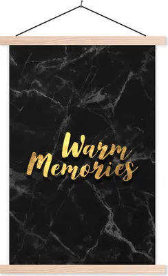 Produktbild von MuchoWow® Textilposter Zitat - Gold - Marmor 60x90 cm mit holzfarbenen Rahmen - Textil