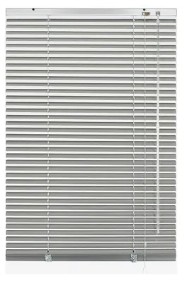 Produktbild von Aluminium-Jalousie, Sicht-, Licht- und Blendschutz, Montage an Wand und Decke, inklusive aller Montagematerialien, Silber, 90 x 130 cm (BxH)