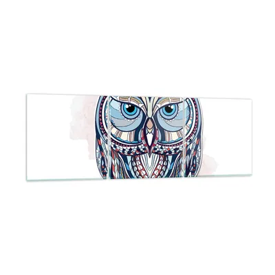 Produktbild von Bilder auf glas - Owl aztekische Tierwelt Grafik - 150x50cm - Glasbilder - Wandbilder - Kunstdruck - zum Aufhängen bereit - Wanddekoration aus Glas - Glas Bilder - Wandbild auf Glas - GCA150x50-3086