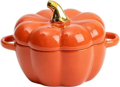 Produktbild von Keramische Pompoenformen Set 2 Stück mit Deckel und Soßebehälter