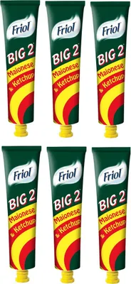Produktbild von 6x Friol Big 2 Ketchup und Mayonnaise Würzsaucen Sauce in 190g Tube