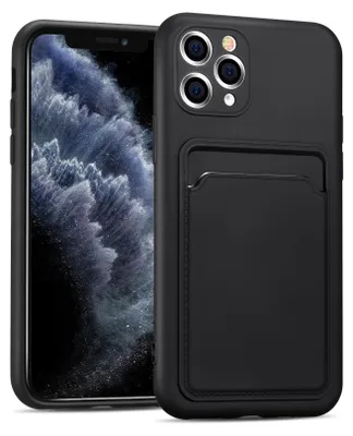 Image de Étui pour téléphone portable Apple iPhone 11 Pro Housse étui silicone avec porte-carte Slim Wallet Case, Noir