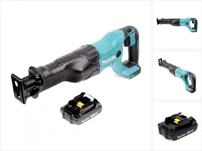 Produktbild von Makita DJR 186 ZY1 18 V Li-ion Akku Recipro Säbelsäge, das Gerät mit 1,5 Ah Akku, ohne Ladegerät