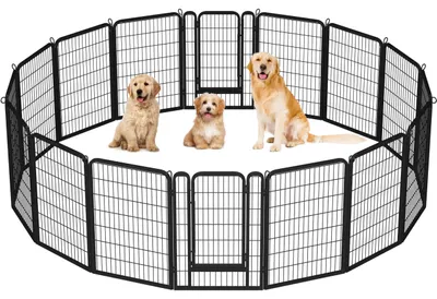 Produktbild von Yaheetech Welpenauslauf 16 Panele 100 cm Hoch Metall mit 2 Türen