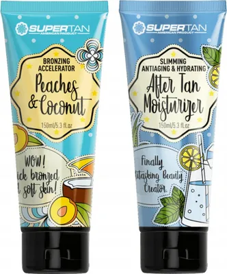 Obrázok produktu pre SUPERTAN Bronzujúca Sada s Urýchlovačom Peaches & Coconut + After Tan Balzam 150ml