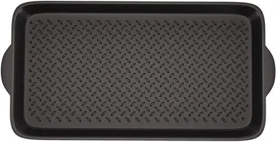Immagine prodotto di Ibenzoa®: Tappetini in gomma – resistenti all'acqua, ideali per scarpe e animali domestici, per interni ed esterni, dimensioni 71 x 40 cm, bordo rialzato di 3 cm, antiscivolo, colore nero