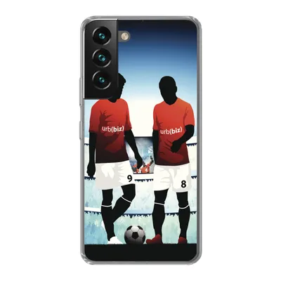 Produktbild von MuchoWow® Handyhülle Schutzhülle Hülle für Samsung Galaxy S22 Plus Eine Illustration von zwei Fußballspielern in einem Stadion - Jungen - Mädchen - Kinder Silikon Softcase Handy Hülle - Schutzabdeckung
