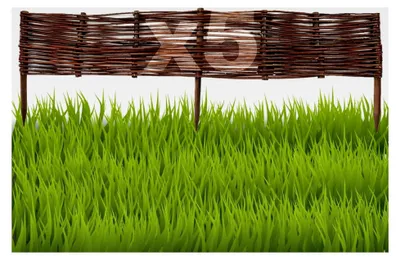 Produktbild von 5 Stück Beetbegrenzung aus Weide 10 cm x 100 cm Rasenkante aus Weidengeflecht