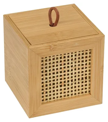 Aufbewahrungsbox Bambus Rattan 9x9x9 cm natur Boho