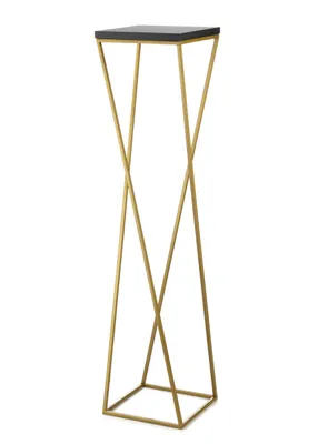 Image de Howhomely Porte-fleurs métal doré 100 cm - tabouret à fleurs, colonne à fleurs moderne