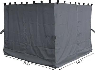 Produktbild von 4 Seitenteile für Pavillon Nizza 3x3m Seitenwand Grau