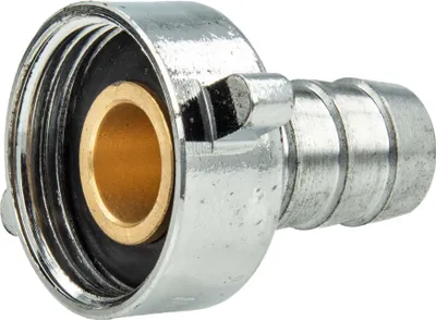 Produktbild von tecuro Schlauchverschraubung mit 1 Zoll ÜWM x Tülle Ø 21 mm, MS-verchromt