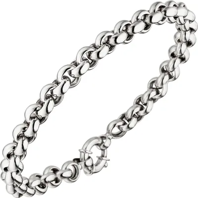 Produktbild von JOBO Erbsarmband 585 Gold Weißgold 19 cm Armband Weißgoldarmband