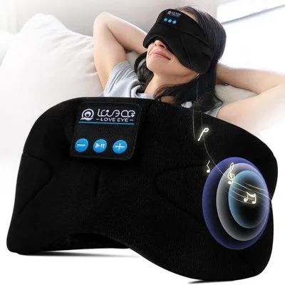 Productafbeelding van Slaapmasker met Bluetooth-hoofdtelefoon, lichtdicht, geschikt voor reizen, yoga en meditatie