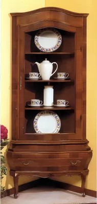 Produktbild von Eckvitrine Schrank Klassische Vitrinen Wohnzimmer Wohnzimmer Schränke Anrichte