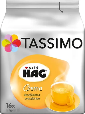 Produktbild von Tassimo Café HAG Crema Entkoffeiniert, Kaffeekapsel, Koffeinfreier Kaffee, Röstkaffee, 80 T-Discs