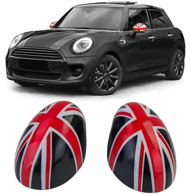 Immagine prodotto di Copertura per specchietti, design Union Jack, nero, rosso, per MINI F54 F55 F56 F57, dal 2013 al 2018