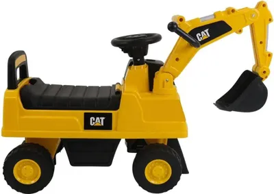 Produktbild von Bandits & Angels Kinderauto CAT Bagger ab 1 Jahr – Funktionsfähiger Baggerarm – Gelbes Schiebeauto – Kinderauto für Jungen – Caterpillar