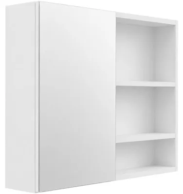 Image de VitrocéramiqueO - Armoire de salle de bains avec miroir Orea - blanc mat - 60 x 65 x 15 cm