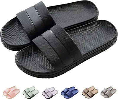 Produktbild von Herren/Damen Badeschuhe Hausschuhe Slippers Sommer Slide Pantoletten Badelatschen Strand Indoor/Outdoor rutschfest Baden Uni Einfarbig,40-41