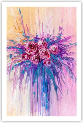 Produktbild von Poster - Poster ohne Rahmen - Blumenstrauß Blumen Rosen - 61x91,5 cm - Wand Bild - Wanddeko - Wandbilder - Kunstposter - Wandposter - Bilder - Kunstdruck - Wanddekoration - Wandbild - P2XPA61x91-4465