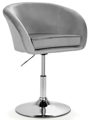 Image de Tabouret de bar pivotant réglable en velours avec dossier rond, gris