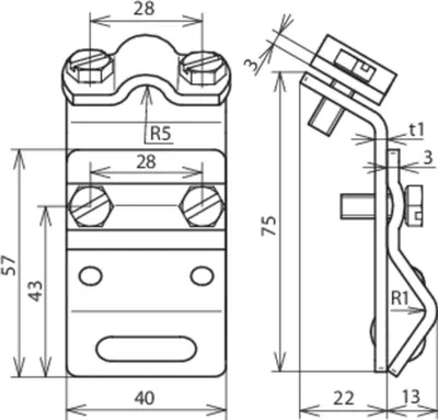 Produktbild von DEHN 338007 DRK ZS 7.10 W13.25 Cu Dachrinnenklemme