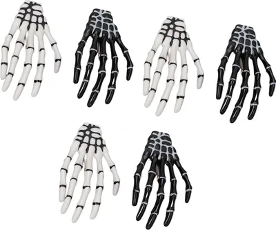 Obrázok produktu pre 3 páry Halloween kostra ruky kosti vlasy klipy jemné Punk Rock horor vlasy klip pre ženy dievčatá vlasové doplnky