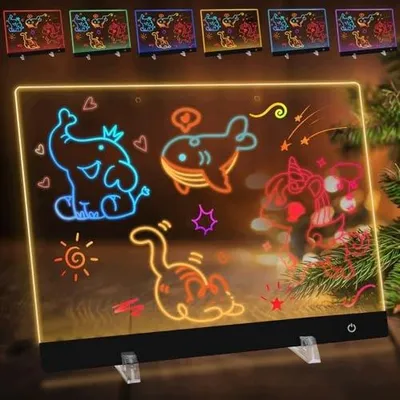 Zdjęcie produktu dla Tablica LED do pisania akrylowa 35X25CM dla dzieci 6 kolorów