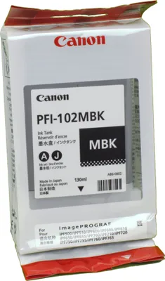 Produktbild von Canon PFI-102MBK, Mattschwarz, Tinte auf Pigmentbasis, 130 ml