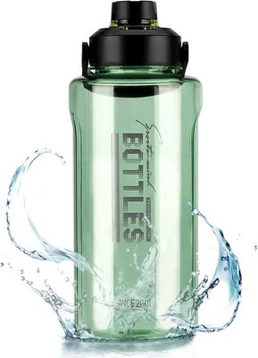 Imagen del producto de Botella de agua con asa, de 2 litros, a prueba de fugas, sin BPA, ideal para deportes y actividades físicas