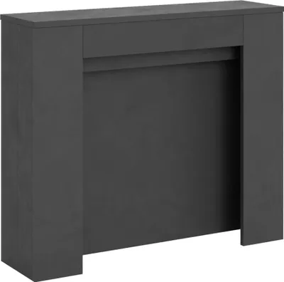 Produktbild von ITAMOBY - Ausziehbarer Konsolentisch 90x25/211 cm Kiba Effekt anthrazit gespachtelt mit Innenverlängerungen
