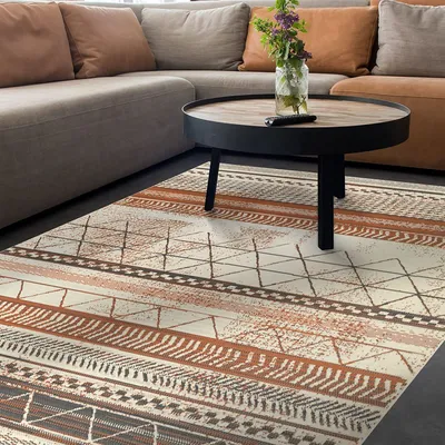 Obrázek produktu pro Vnitřní a venkovní obývací koberec Rebel podlahová krytina pro terasu balkon a obývací pokoj hnědá 80x150 cm