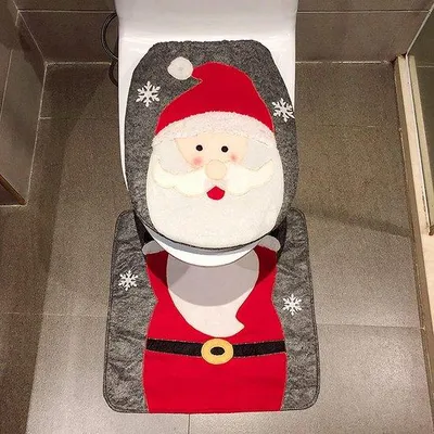 Produktbild von Famanu Toilettendeckelbezug Weihnachtsmotiv - Set 2 Stück (Weihnachtsmann)