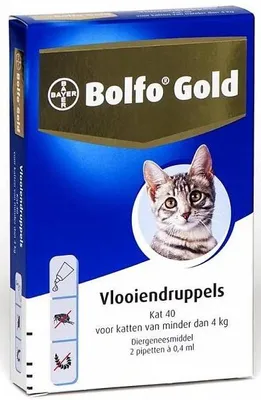Productafbeelding van Bolfo Gold Kat 40 - 2 pipetten | Tot 4KG
