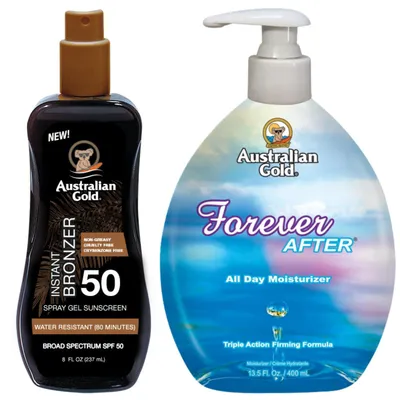 Produktbild von Australian Gold spraygel mit Bronzer SPF50 + für immer nach 400 ml
