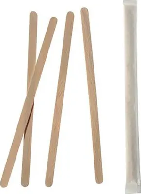 Produktbild von Rührstäbchen, Holz "pure" 17,8 cm x 6 mm einzeln gehüllt