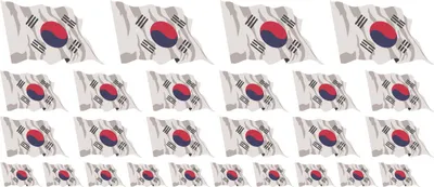 Produktbild von Mini Aufkleber Set - Pack wehend - 4x 51x31mm+ 12x 33x20mm + 10x 20x12mm- selbstklebender Sticker - Südkorea - Flagge / Banner / Standarte fürs Auto, Büro, zu Hause und die Schule - Set of 26