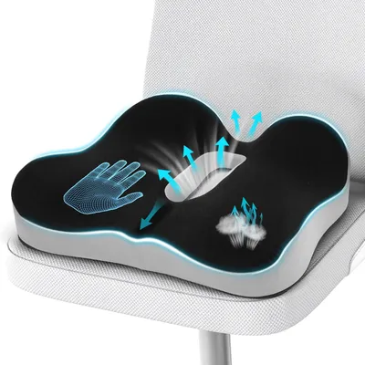 Image de Coussin orthopédique pour soulager les douleurs coccygiennes, avec housse lavable
