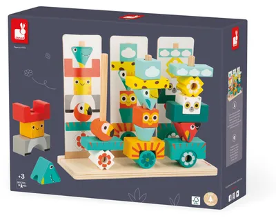 Immagine prodotto di Janod Tropik - Gioco di impilamento di totem in legno Jungle Kids