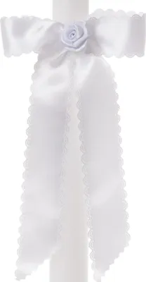 Produktbild von Kerzendeko K02 für Taufe und Kommunion, weiß