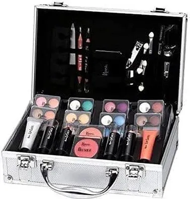 Produktbild von Make-up-Koffer mit Zink-Griff und Inhalt