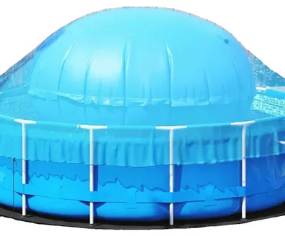 Obrázek produktu pro Polštář k bazénu, materiál PVC, průměr 220 cm, ventil Boston, odolnost proti mrazu do -20 °C, včetně očka